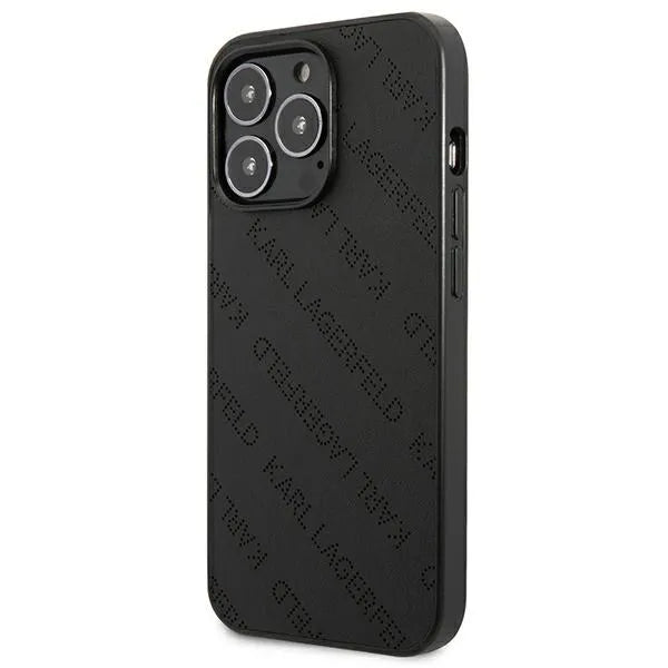 Karl Lagerfeld Perforated Allover – dėklas, skirtas „iPhone 13 Pro Max“ (juodas)