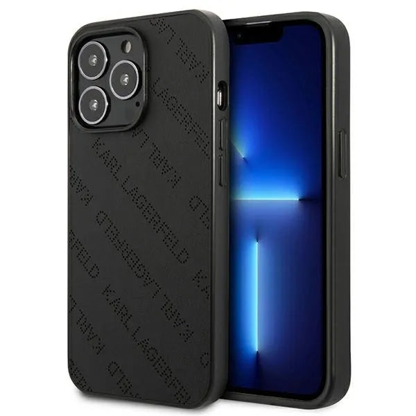 Karl Lagerfeld Perforated Allover – dėklas, skirtas „iPhone 13 Pro Max“ (juodas)