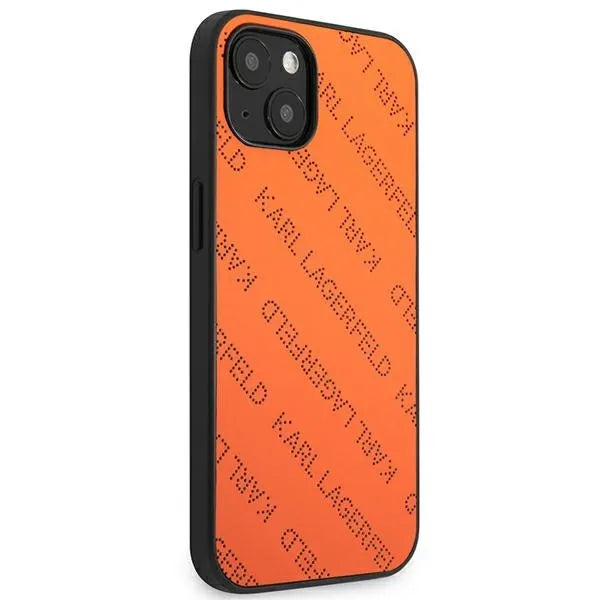 Karl Lagerfeld Perforated Allover – „iPhone 13 mini“ dėklas (oranžinis)