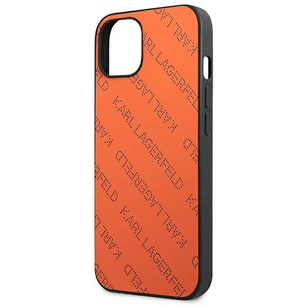 Karl Lagerfeld Perforated Allover – „iPhone 13 mini“ dėklas (oranžinis)