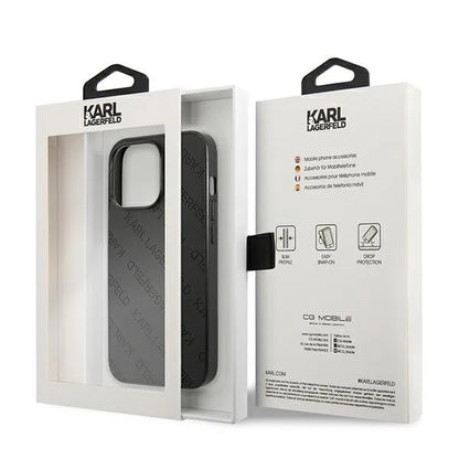 Karl Lagerfeld Perforated Allover – „iPhone 13 Pro“ dėklas (juodas)
