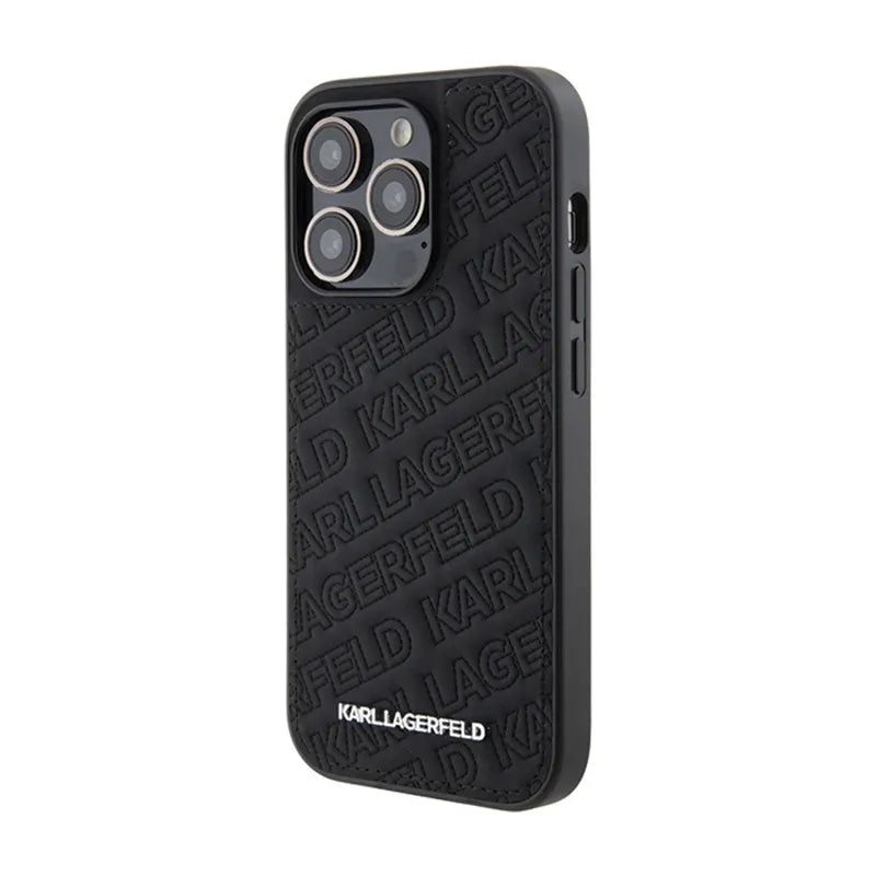 Karl Lagerfeld Quilted K Pattern – „iPhone 15 Pro“ dėklas (juodas)