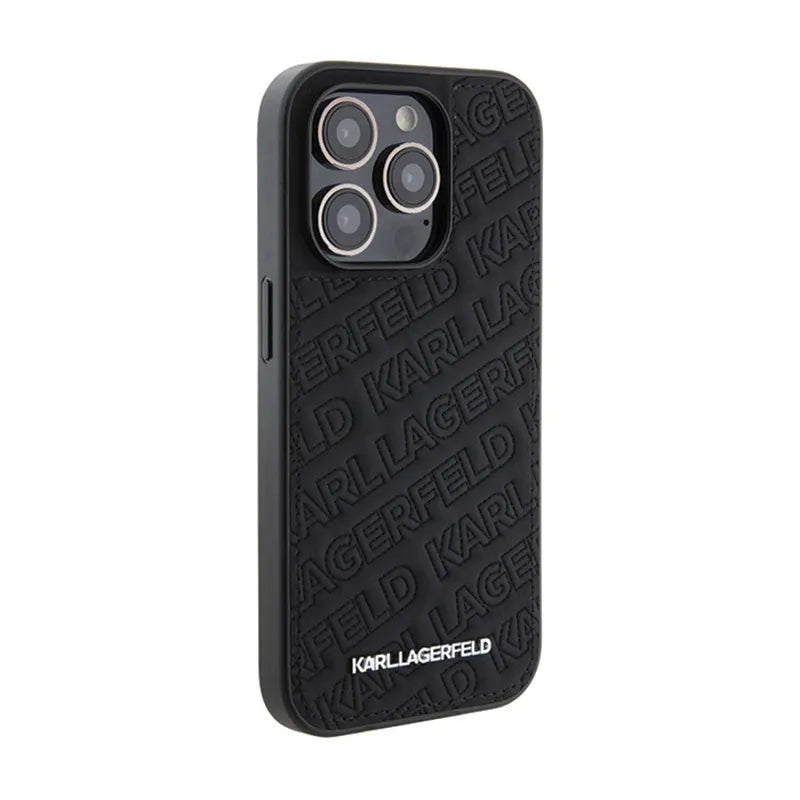 Karl Lagerfeld Quilted K Pattern – „iPhone 15 Pro“ dėklas (juodas)
