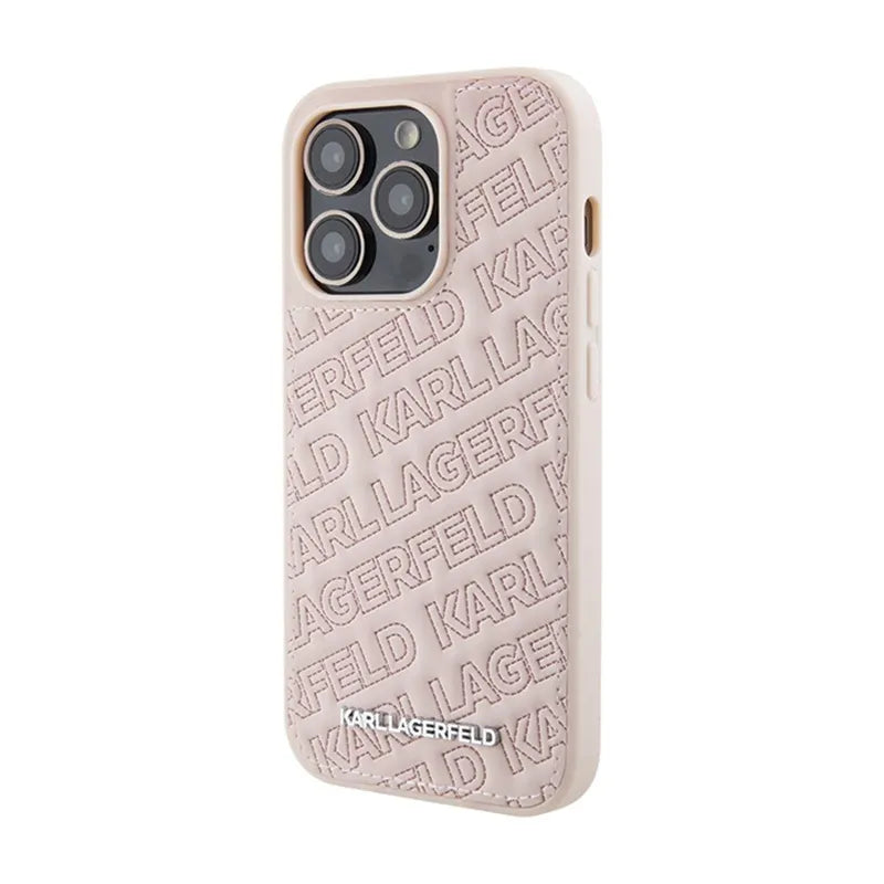 Karl Lagerfeld Quilted K Pattern – „iPhone 15 Pro Max“ dėklas (rožinis)