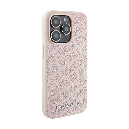 Karl Lagerfeld Quilted K Pattern – „iPhone 15 Pro Max“ dėklas (rožinis)