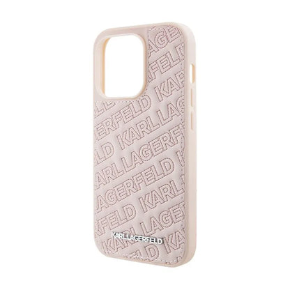 Karl Lagerfeld Quilted K Pattern – „iPhone 15 Pro Max“ dėklas (rožinis)