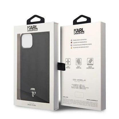 Karl Lagerfeld Quilted Puffy Ikonik Piin - dėklas iPhone 14 (juodas)