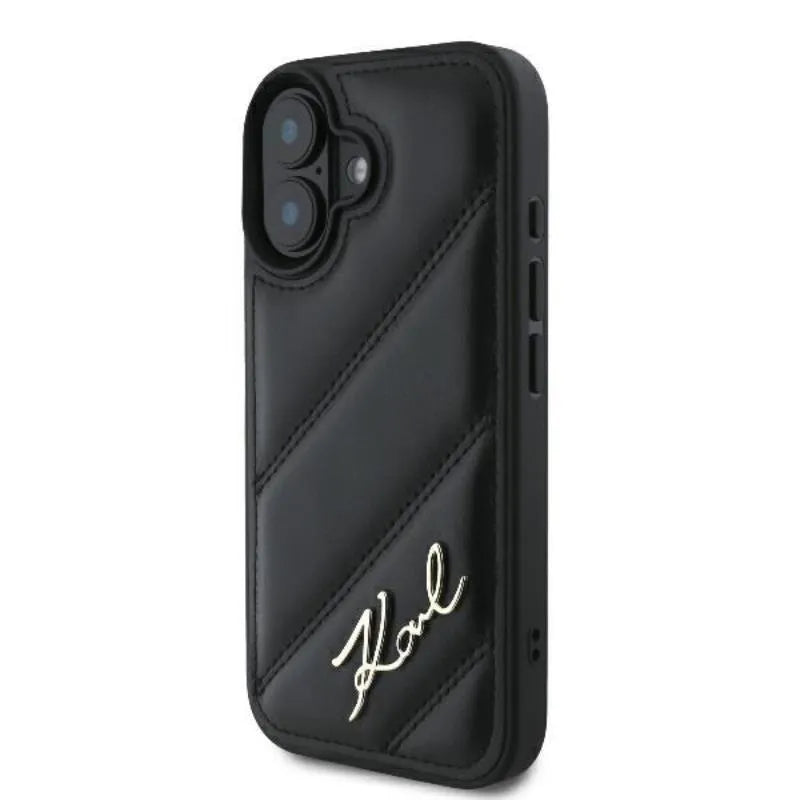 Karl Lagerfeld Quilted Signature - Dėklas iPhone 16 (juodas)
