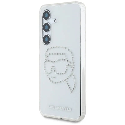 Karl Lagerfeld Rhinestones Karl Head Logo – Dėklas, skirtas Samsung Galaxy S25 (skaidrus)