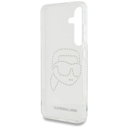 Karl Lagerfeld Rhinestones Karl Head Logo – Dėklas, skirtas Samsung Galaxy S25 (skaidrus)