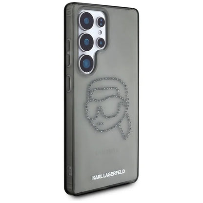 Karl Lagerfeld Rhinestones Karl Head Logo – dėklas, skirtas „Samsung Galaxy S25 Ultra“ (juodas)