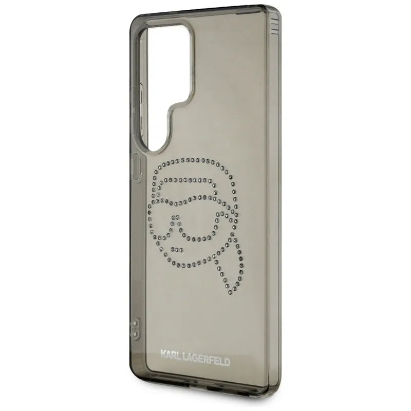 Karl Lagerfeld Rhinestones Karl Head Logo – dėklas, skirtas „Samsung Galaxy S25 Ultra“ (juodas)