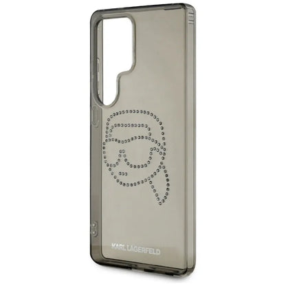 Karl Lagerfeld Rhinestones Karl Head Logo – dėklas, skirtas „Samsung Galaxy S25 Ultra“ (juodas)