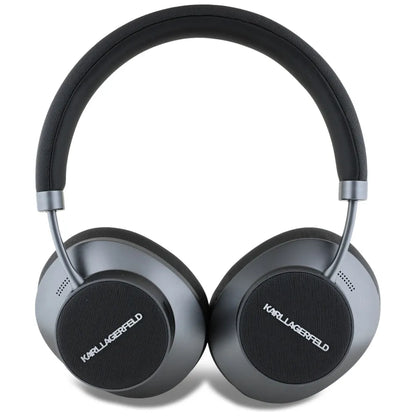 Karl Lagerfeld Saffiano Elongated – Belaidės „Bluetooth“ ANC + ENC viršgalvio ausinės (juodos)