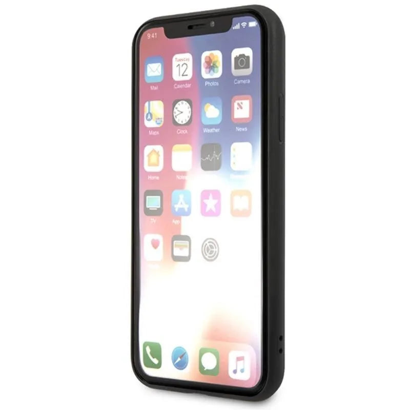 Karl Lagerfeld Saffiano Karl & Choupette Heads - Dėklas iPhone Xs / X (juodas)