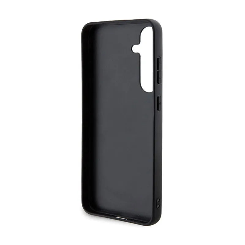 Karl Lagerfeld Saffiano Karl & Choupette Metal Pin – „Samsung Galaxy S24+“ dėklas (juodas)