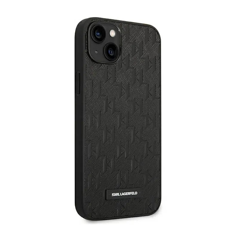 Karl Lagerfeld Saffiano Mono Metal Logo - Dėklas, skirtas iPhone 14 Plus (juodas)