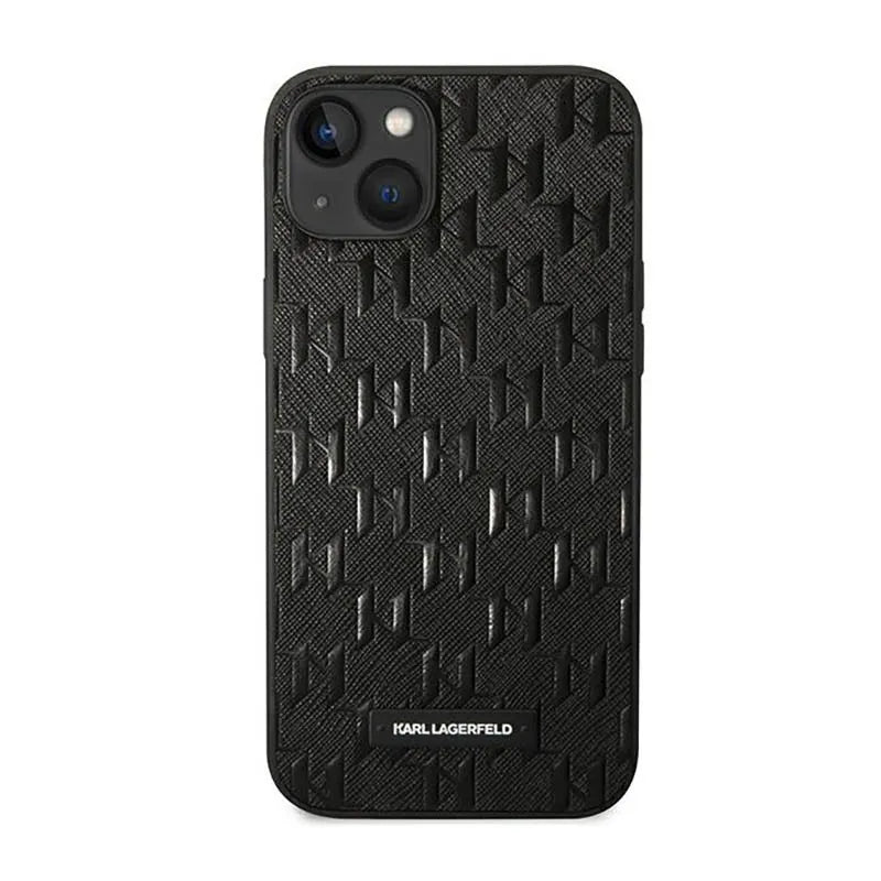 Karl Lagerfeld Saffiano Mono Metal Logo - Dėklas, skirtas iPhone 14 Plus (juodas)
