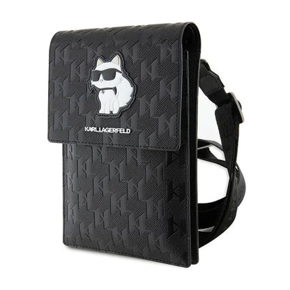Karl Lagerfeld Saffiano Monogram Choupette – Rankinė telefonui (juoda)