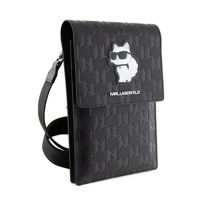 Karl Lagerfeld Saffiano Monogram Choupette – Rankinė telefonui (juoda)