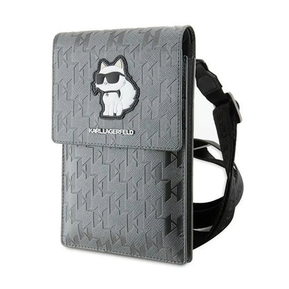 Karl Lagerfeld Saffiano Monogram Choupette - Telefono per peti (sidabras)