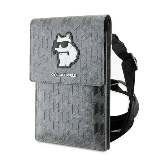 Karl Lagerfeld Saffiano Monogram Choupette - Telefono per peti (sidabras)