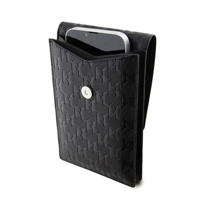 Karl Lagerfeld Saffiano Monogram Ikonik - Rankinė per petį telefonui (juoda)