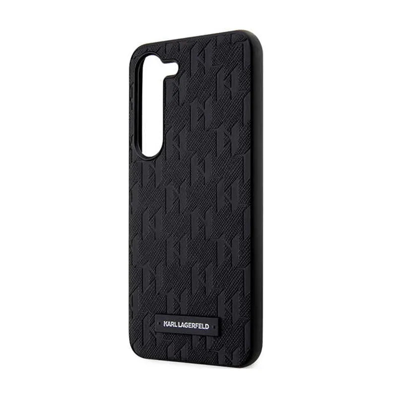 Karl Lagerfeld Saffiano Monogram Metal Logo – dėklas „Samsung Galaxy S24+“ (juodas)