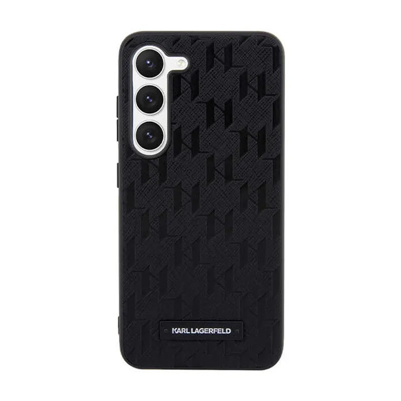 Karl Lagerfeld Saffiano Monogram Metal Logo – Dėklas Samsung Galaxy S24 (juodas)