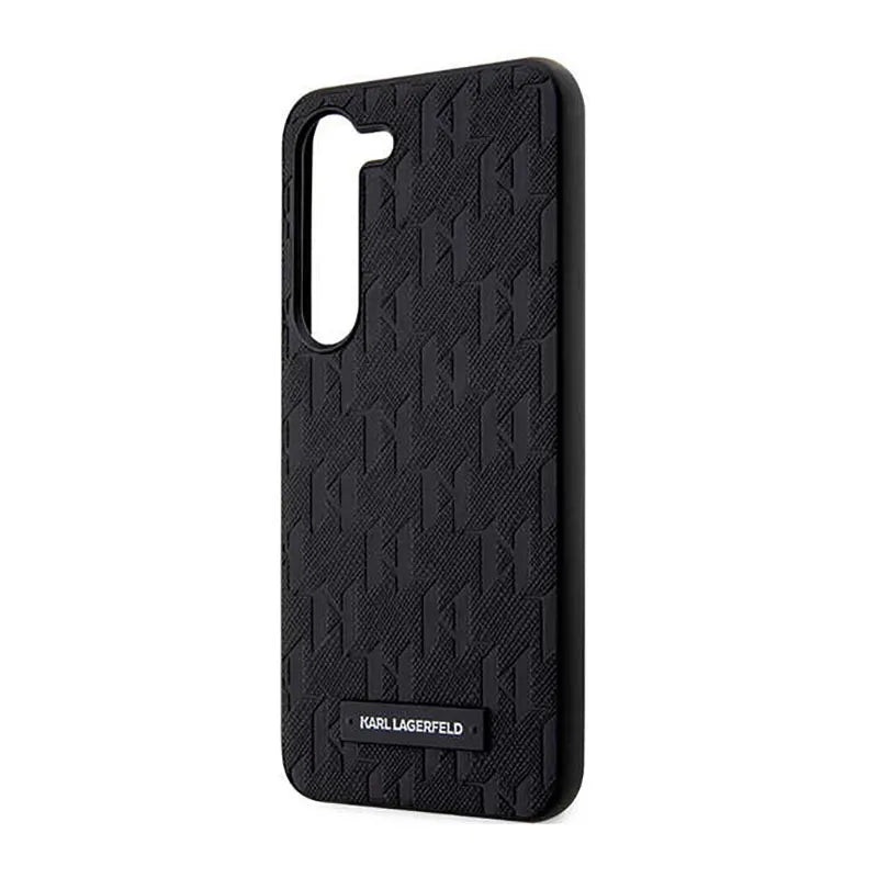 Karl Lagerfeld Saffiano Monogram Metal Logo – dėklas skirtas Samsung Galaxy S23+ (juodas)