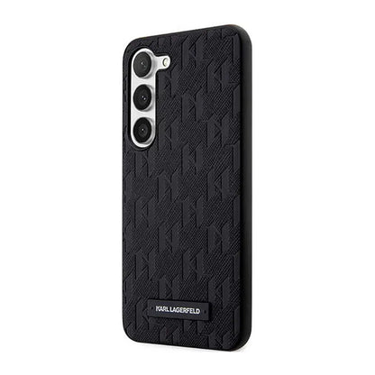 Karl Lagerfeld Saffiano Monogram Metal Logo – dėklas skirtas Samsung Galaxy S23+ (juodas)