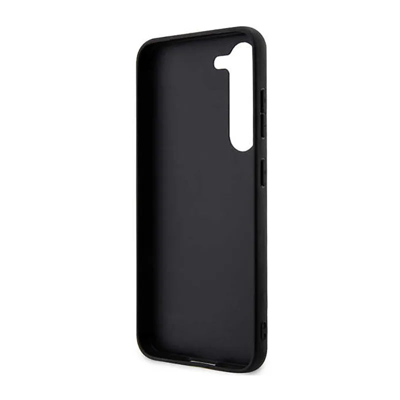 Karl Lagerfeld Saffiano Monogram Metal Logotipas - Dėklas skirtas Samsung Galaxy S23 (Juodas)