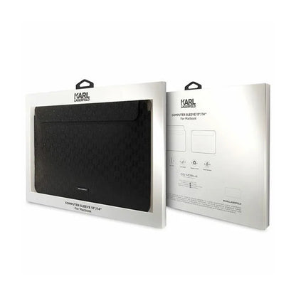 Karl Lagerfeld Saffiano Monogram Plaque Sleeve - 14" nešiojamojo kompiuterio dėklas (juodas)