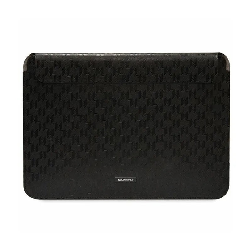 Karl Lagerfeld Saffiano Monogram Plaque Sleeve - 14" nešiojamojo kompiuterio dėklas (juodas)