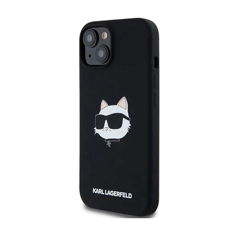 Karl Lagerfeld Silicone Choupette Head MagSafe – iPhone 15 Plus / 14 Plus dėklas (juodas)
