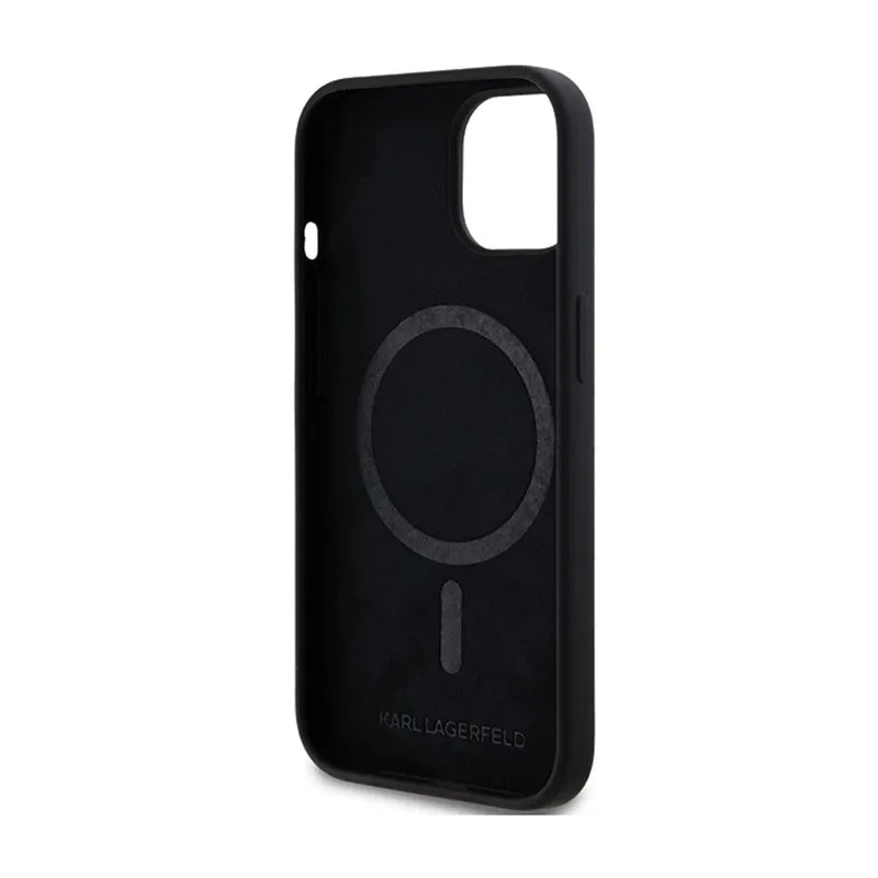 Karl Lagerfeld Silicone Choupette Head MagSafe – iPhone 15 Plus / 14 Plus dėklas (juodas)