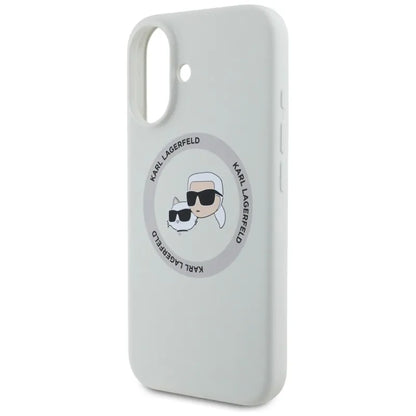 Karl Lagerfeld Silicone Double Heads And Circle MagSafe – dėklas skirtas iPhone 16 (smėlio spalvos)