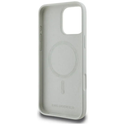 Karl Lagerfeld Silicone Double Heads And Circle MagSafe – „iPhone 16 Pro“ dėklas (smėlio spalvos)