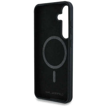 Karl Lagerfeld Silicone Graffiti Ikonik Printed Logo MagSafe – Dėklas, skirtas „Samsung Galaxy S25“ (juodas)