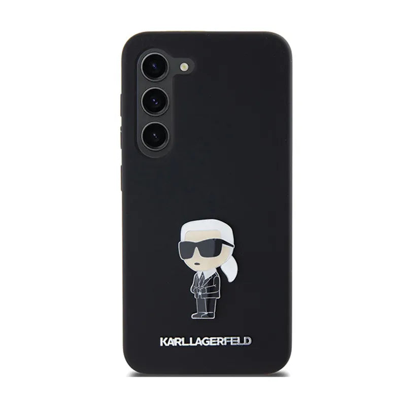 Karl Lagerfeld Silicone Ikonik Metal Pin – dėklas Samsung Galaxy S24 (juodas)