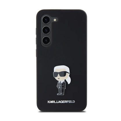 Karl Lagerfeld Silicone Ikonik Metal Pin – dėklas Samsung Galaxy S24 (juodas)