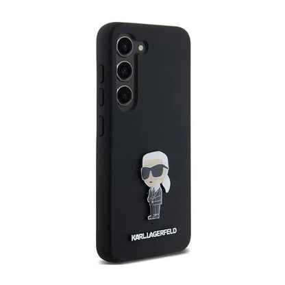 Karl Lagerfeld Silicone Ikonik Metal Pin – dėklas Samsung Galaxy S24 (juodas)