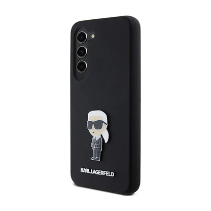Karl Lagerfeld Silicone Ikonik Metal Pin – dėklas Samsung Galaxy S24 (juodas)