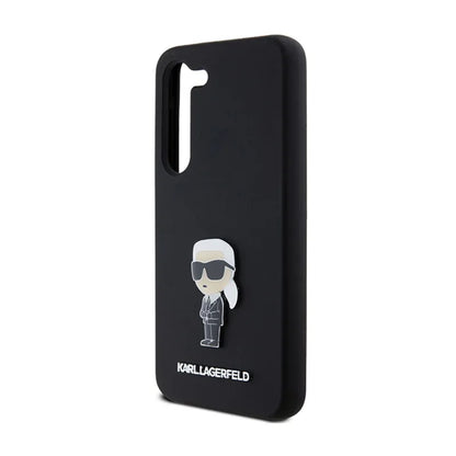 Karl Lagerfeld Silicone Ikonik Metal Pin – dėklas Samsung Galaxy S24 (juodas)