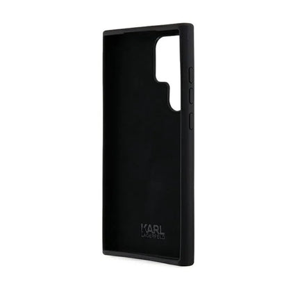 Karl Lagerfeld Silicone Ikonik Metal Pin – Dėklas Samsung Galaxy S24 Ultra (juodas)