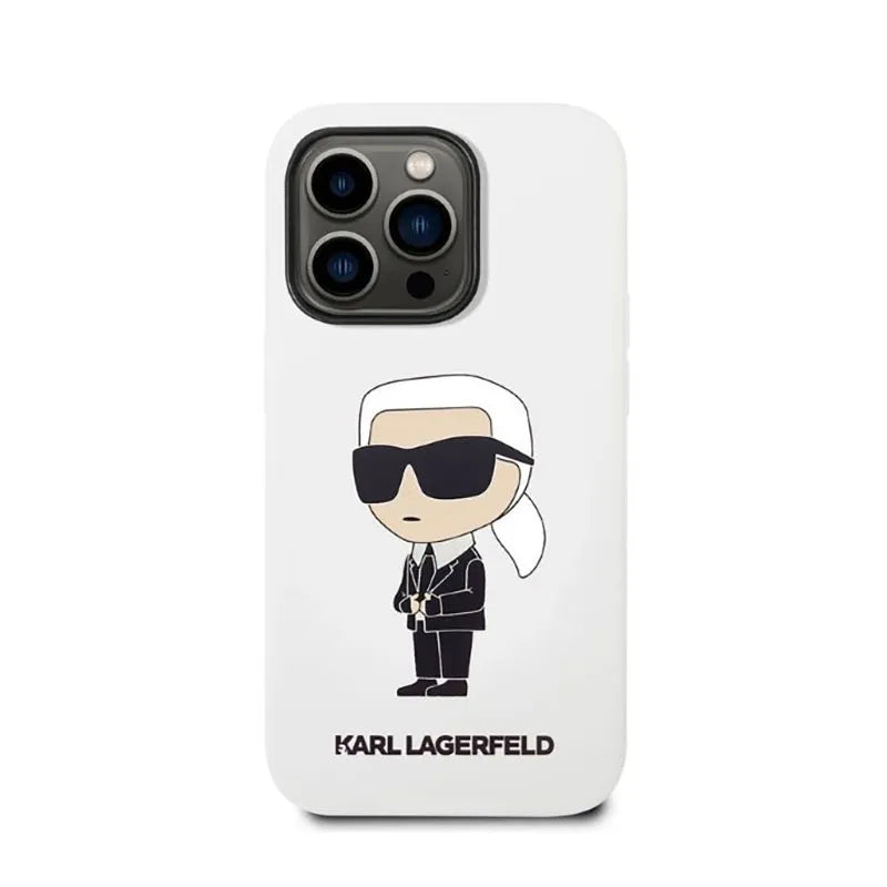 Karl Lagerfeld Silicone NFT Ikonik – dėklas, skirtas iPhone 14 Pro Max (baltas)