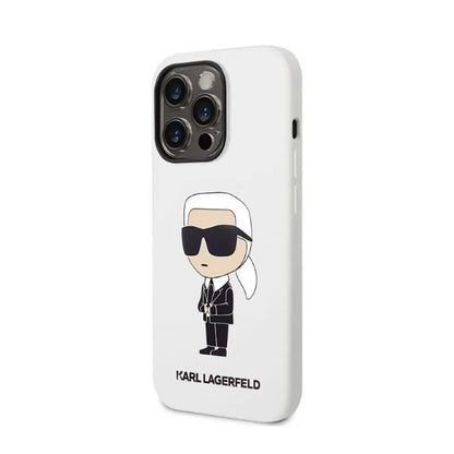 Karl Lagerfeld Silicone NFT Ikonik – dėklas, skirtas iPhone 14 Pro Max (baltas)