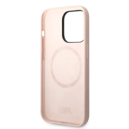 Karl Lagerfeld Silicone NFT Ikonik MagSafe – dėklas iPhone 14 Pro (rožinis)