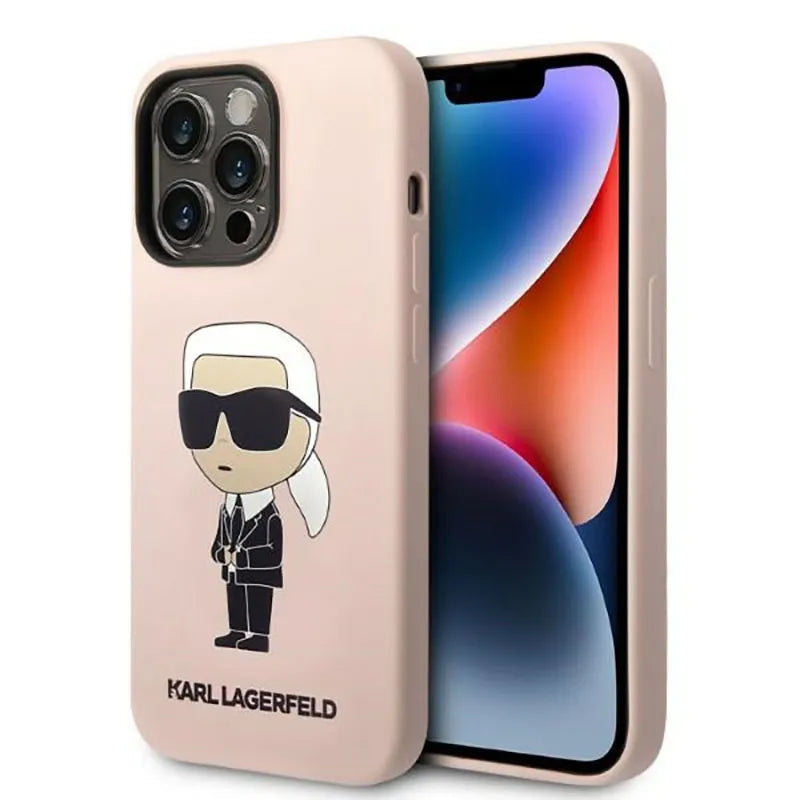 Karl Lagerfeld Silicone NFT Ikonik MagSafe – dėklas iPhone 14 Pro (rožinis)