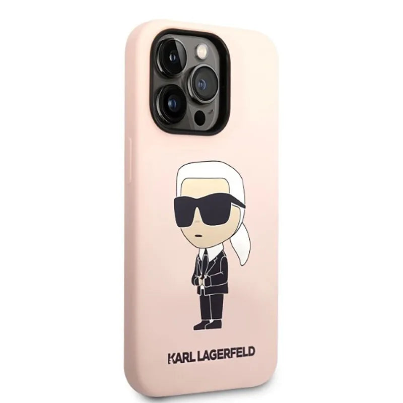 Karl Lagerfeld Silicone NFT Ikonik MagSafe – dėklas iPhone 14 Pro (rožinis)